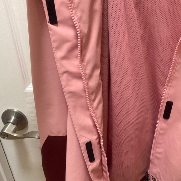 Stylish Pink and Burgundy Women's Rain Jacket - Picture 4 of 9